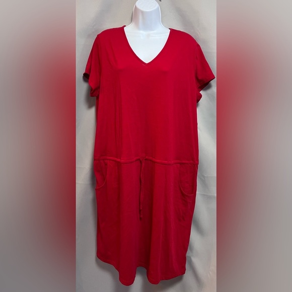 KIM ROGERS Women’s Dress Drawstring Size‎ XL Red NWT - Picture 1 of 11